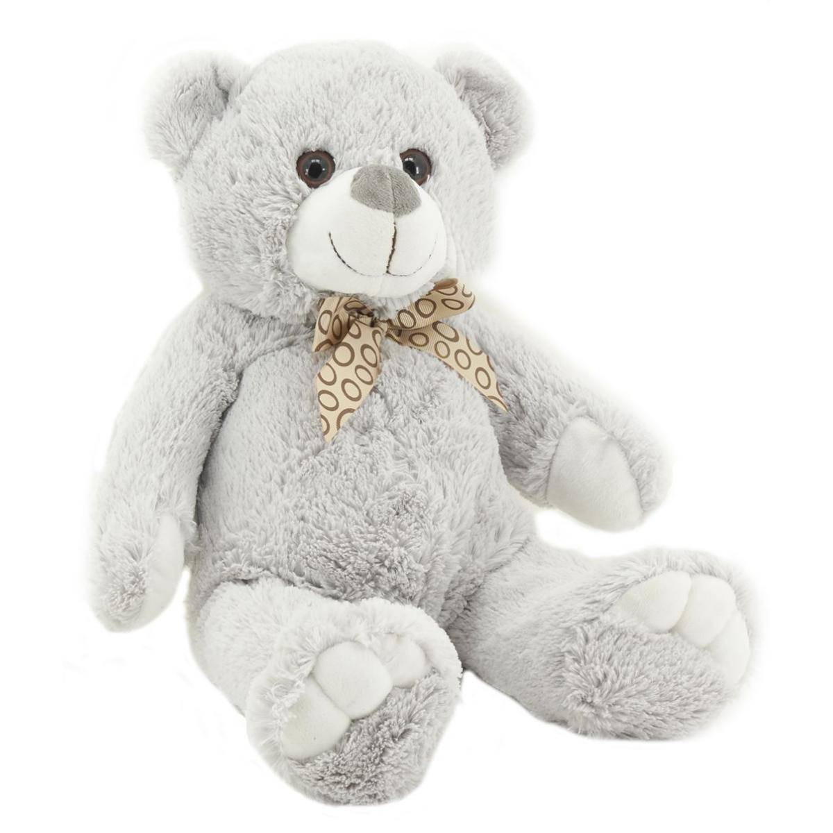 Aubry Gaspard - Peluche ours en acrylique gris 30 cm - Imagen 1