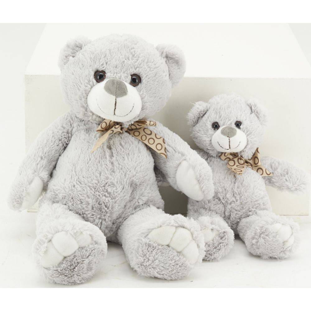 Aubry Gaspard - Peluche ours en acrylique gris 30 cm - Imagen 2