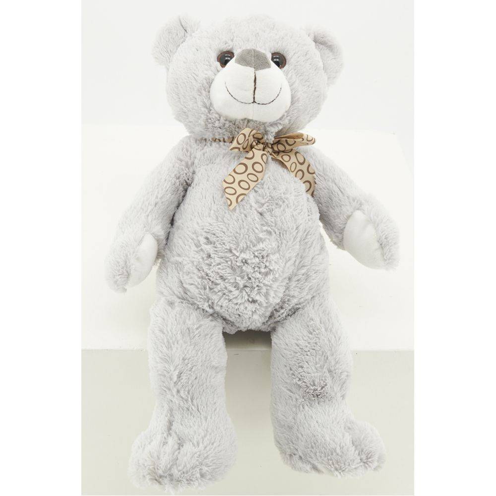 Aubry Gaspard - Peluche ours en acrylique gris 30 cm - Imagen 3