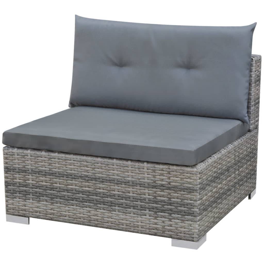 Vidaxl - Salon de jardin 10 pcs avec coussins Résine tressée Gris vidaXL 42736 - Imagen 8