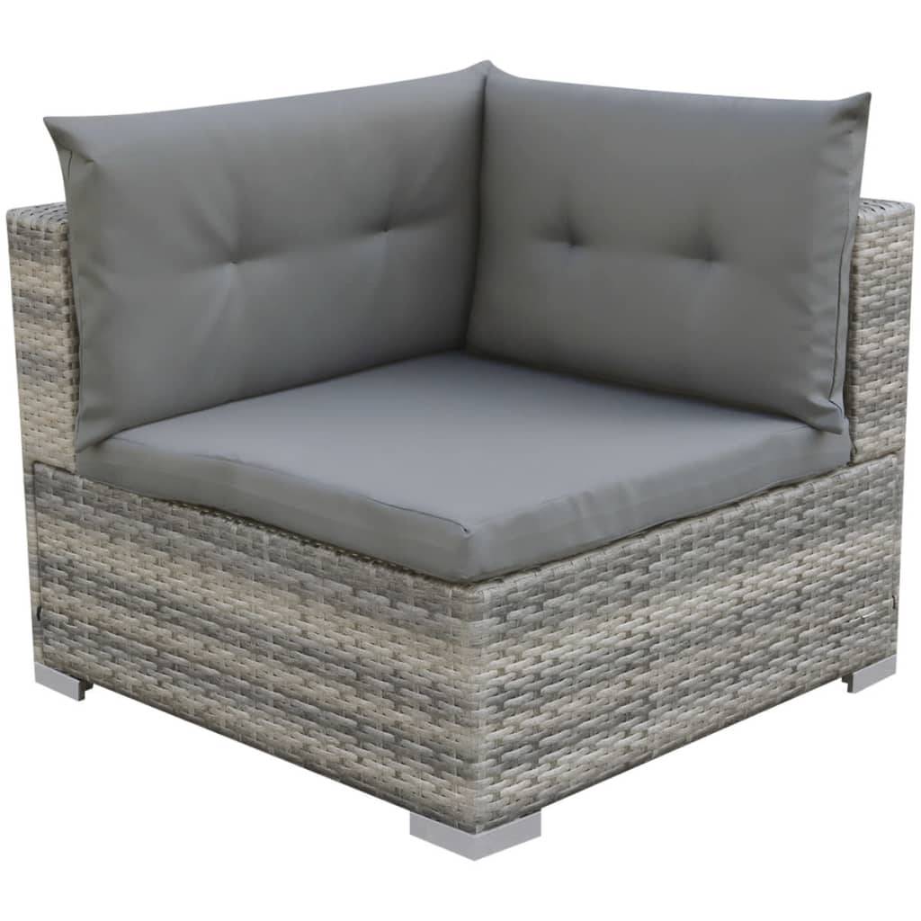 Vidaxl - Salon de jardin 10 pcs avec coussins Résine tressée Gris vidaXL 42736 - Imagen 7