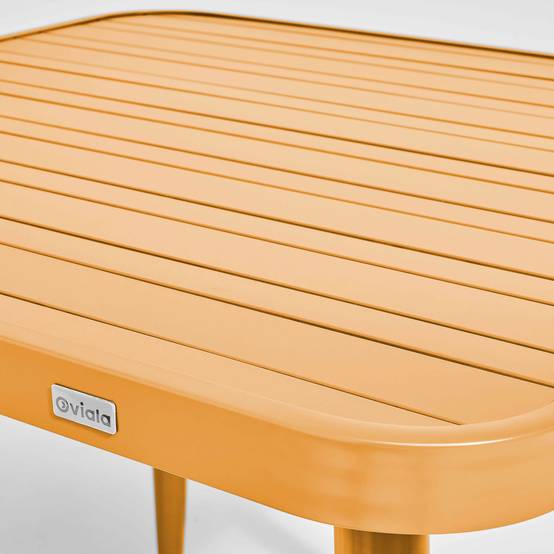 Oviala - Table de jardin en aluminium jaune moutarde Bristol - Oviala - Imagen 3