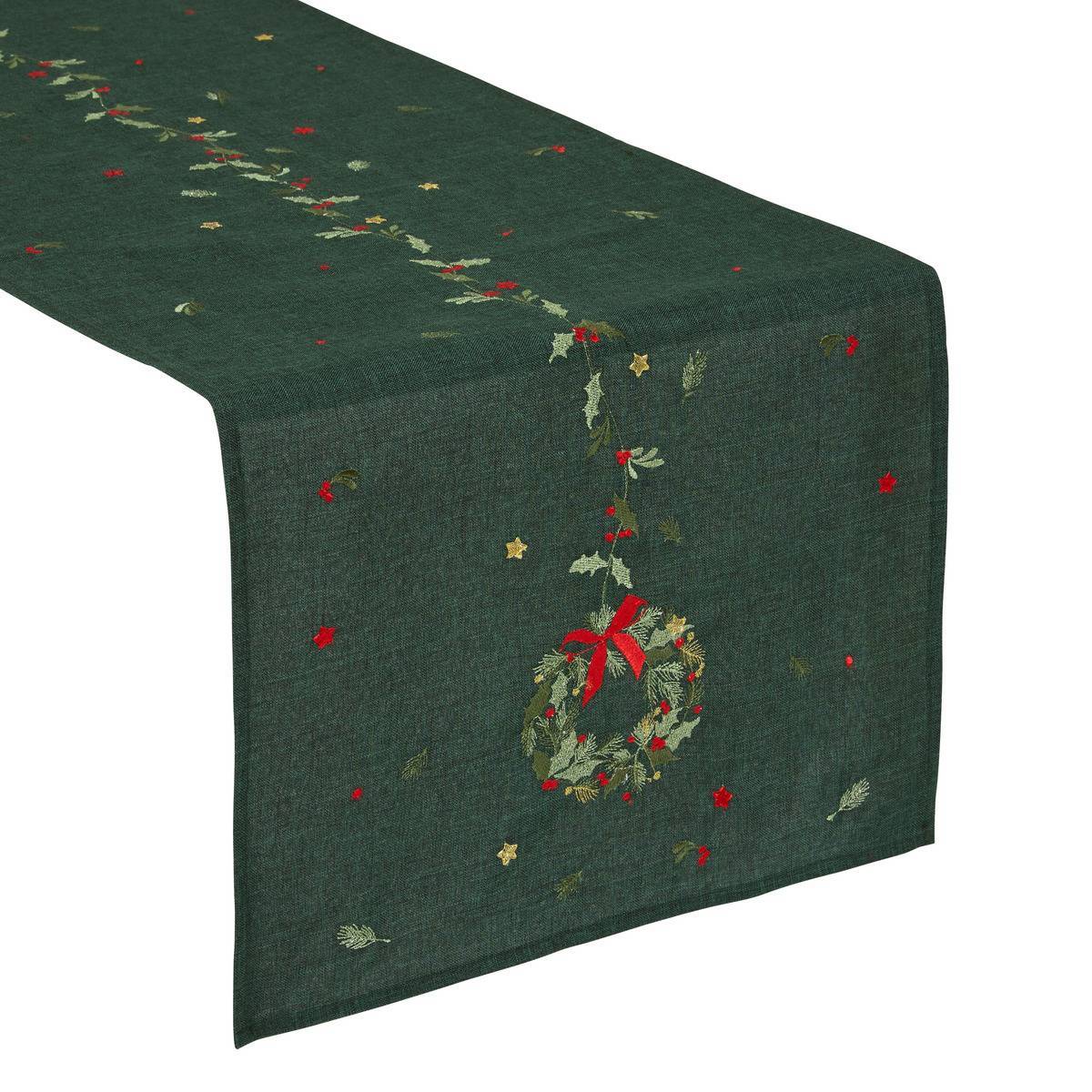 Atmosphera - Chemin de table Elma vert 40 x 172 cm - Atmosphera Créateur d'intérieur - Image 2