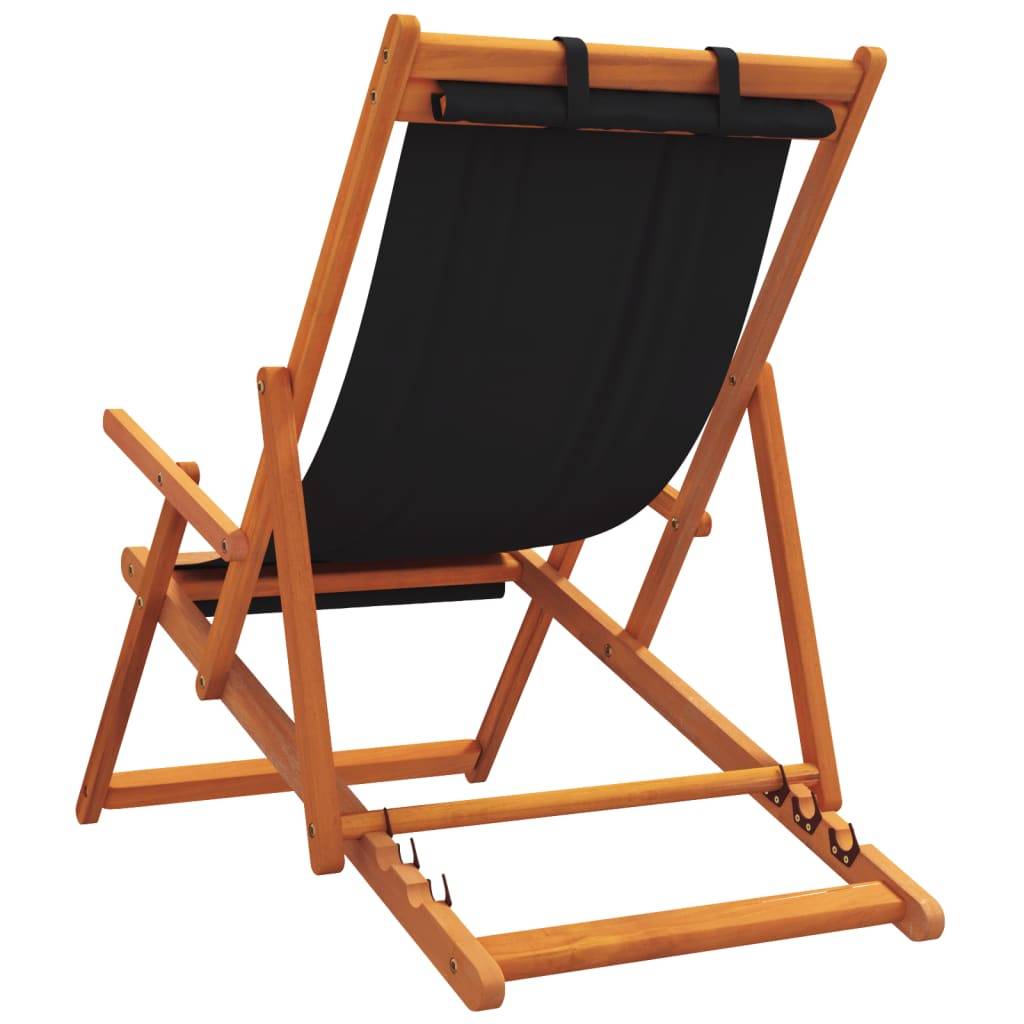 Maison Chic - lot de 2 Chaises de plage pliables - Bain de soleil - Transat noir tissu HL286 - Image 6