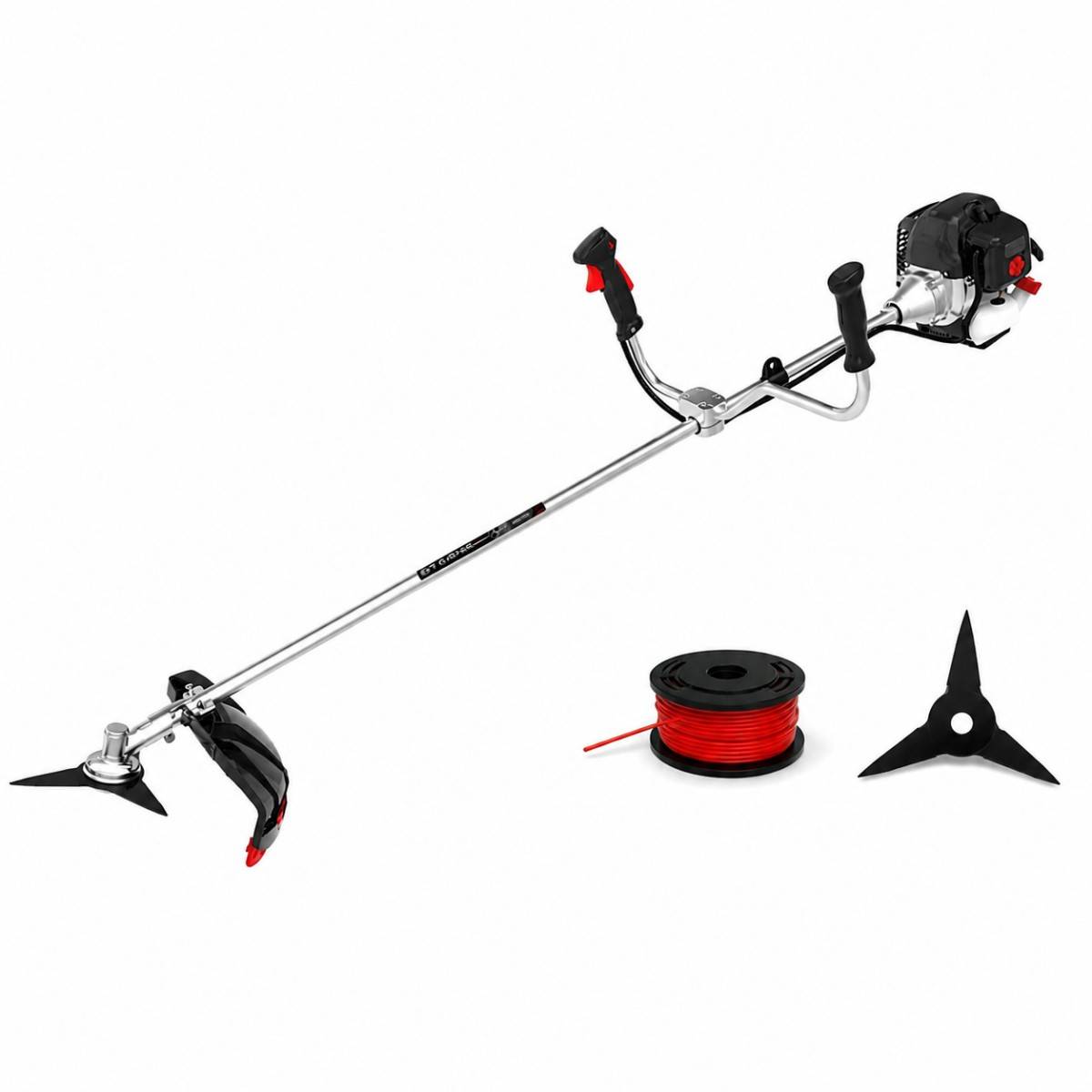 Débroussailleuse thermique 52Cm3- 2.9CV 2T Easy start Coupe 42cm Fil nylon + Lame 3 dents Système anti-vibrations Lamborghini