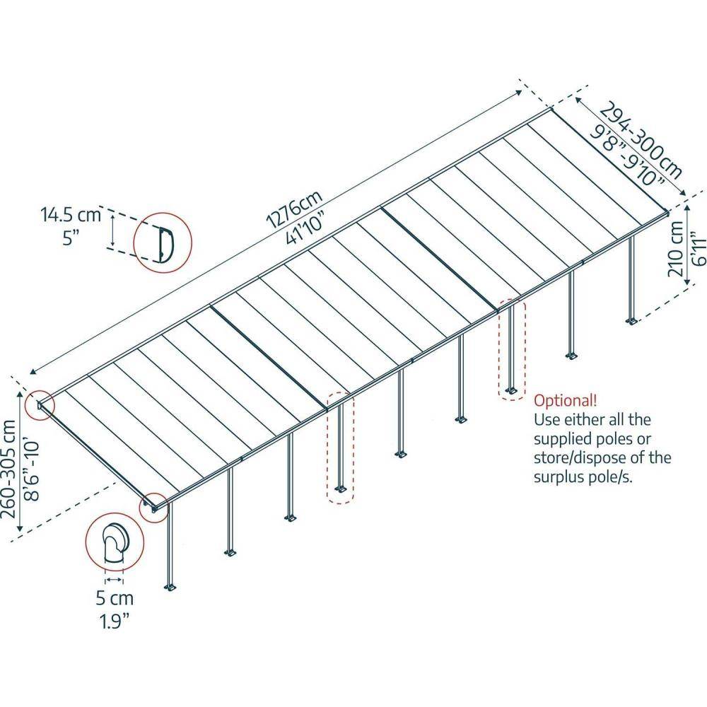Canopia - Canopia Pergola Feria 3X12,8 Grise - Imagen 3