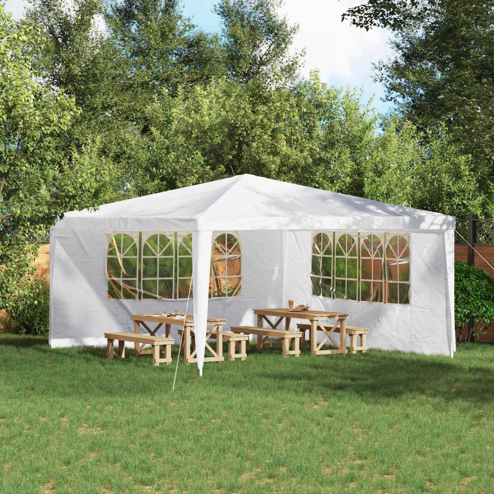 Parois de tente de fête PE et acier blanc 400 x 195 cm - PANGIVO - Image 1