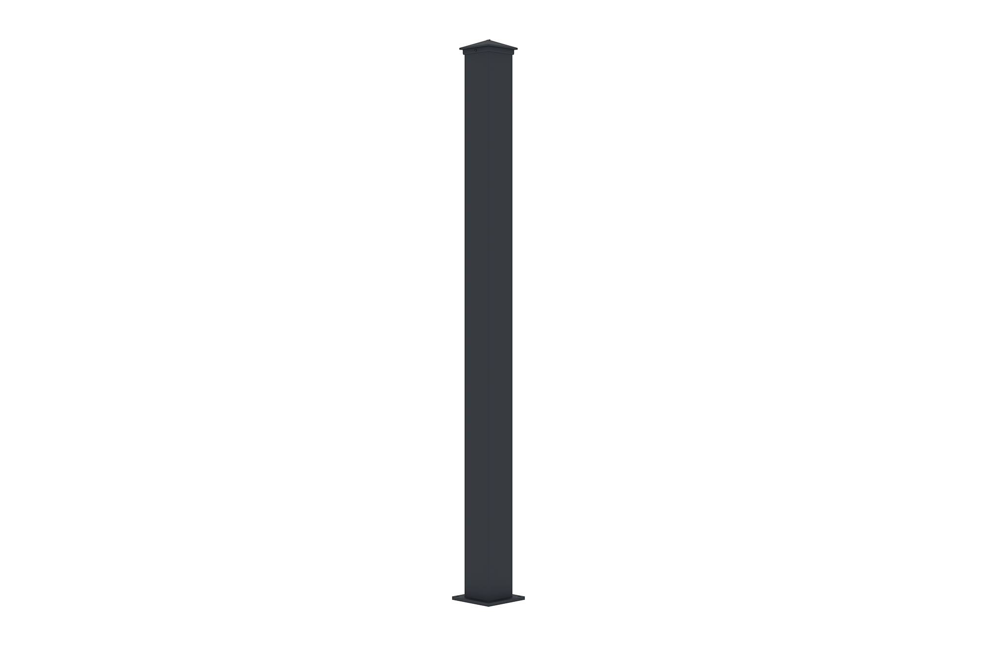 Casanoov Portail bois composite battant 3m ATHOS H.140cm gris anthracite avec cadre aluminium + 2 poteaux EIFEL aluminium 10x10cm - Image 4