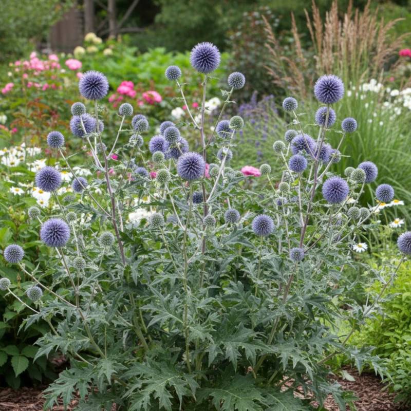 Boule azurée ritro, Echinops à fleurs Bleue/ - feuillage Caduc - Godet - 5/20 cm - Imagen 1