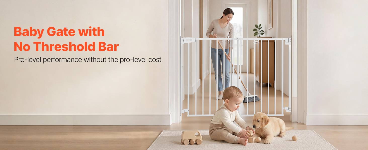 Vevor - VEVOR Barrière de sécurité bébé 720-1085 mm, hauteur 920 mm, fixation par perçage, sans barre au sol, blanc - Image 9