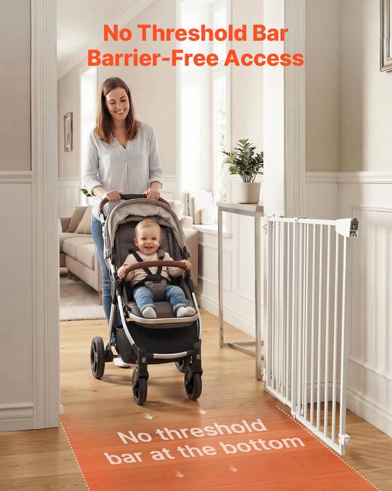 Vevor - VEVOR Barrière de sécurité bébé 720-1085 mm, hauteur 920 mm, fixation par perçage, sans barre au sol, blanc - Image 2