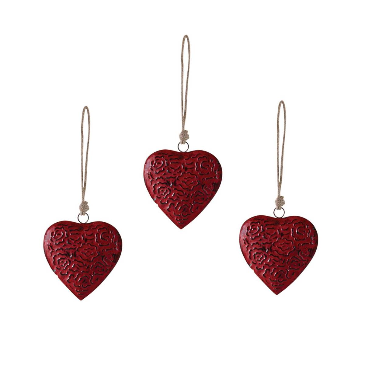 Aubry Gaspard - Coeur à suspendre en métal (Lot de 3) Taille 1