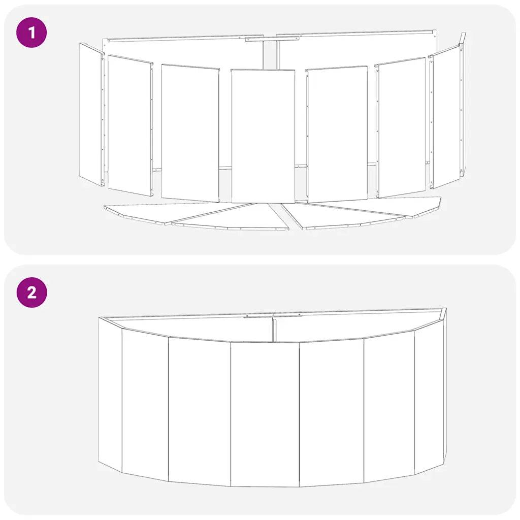 Helloshop26 - Jardinière demi-rond moderne 120 x 60 x 50 cm facile à entretenir chic en acier blanc - Image 5