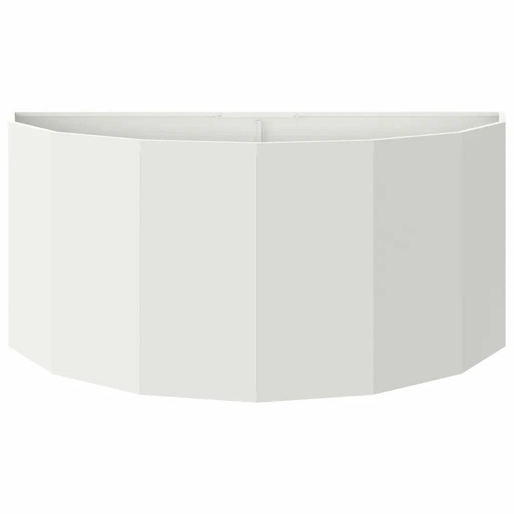 Helloshop26 - Jardinière demi-rond moderne 120 x 60 x 50 cm facile à entretenir chic en acier blanc - Image 2