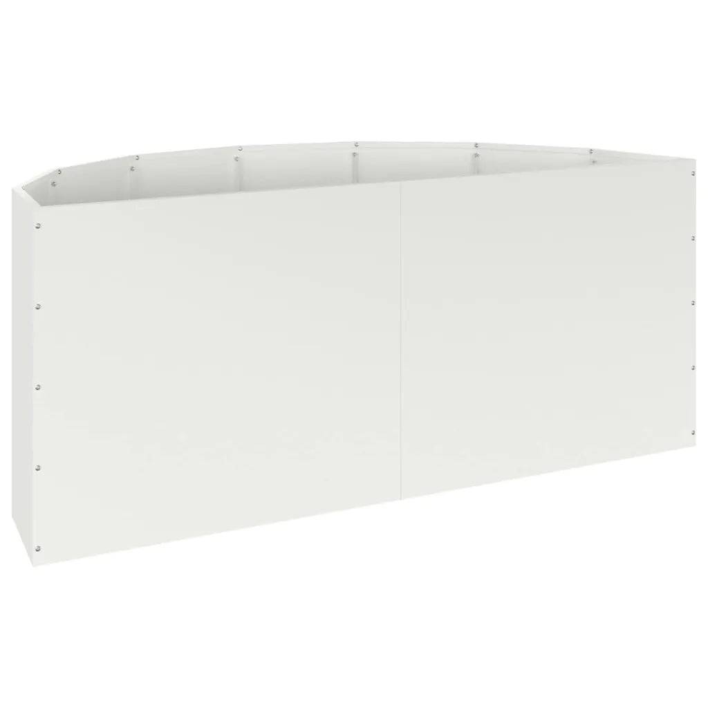 Helloshop26 - Jardinière demi-rond moderne 120 x 60 x 50 cm facile à entretenir chic en acier blanc - Image 4