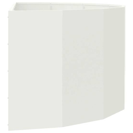 Helloshop26 - Jardinière demi-rond moderne 120 x 60 x 50 cm facile à entretenir chic en acier blanc - Image 3