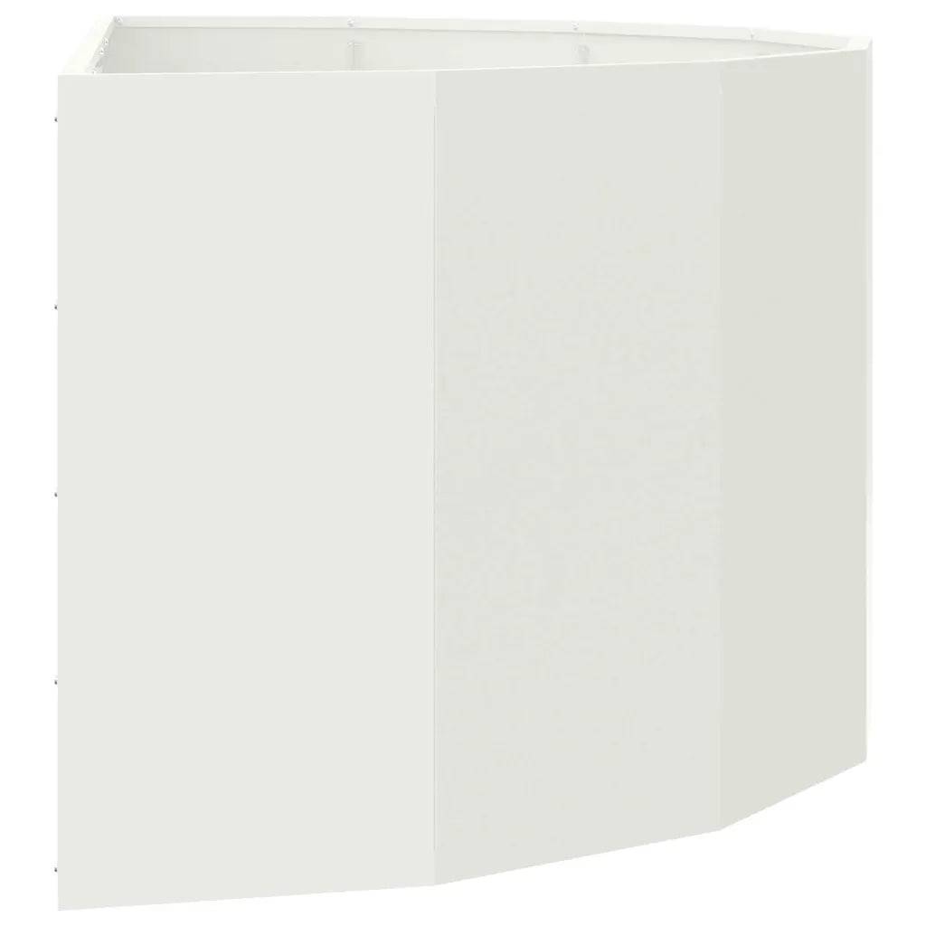 Helloshop26 - Jardinière demi-rond moderne 120 x 60 x 50 cm facile à entretenir chic en acier blanc - Image 3