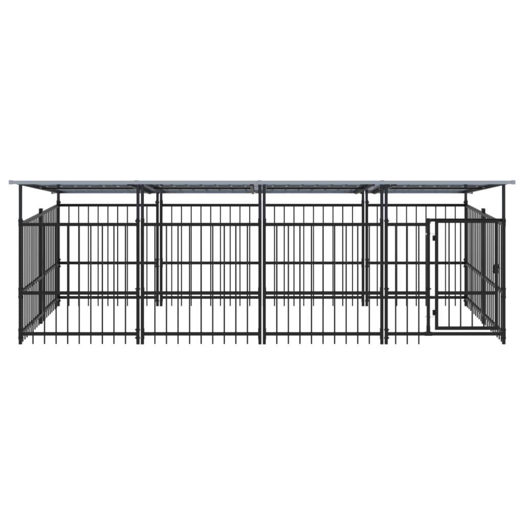 Vidaxl - Chenil d'extérieur avec toit pour chiens Acier 7,51 m² vidaXL 3124609 - Imagen 8