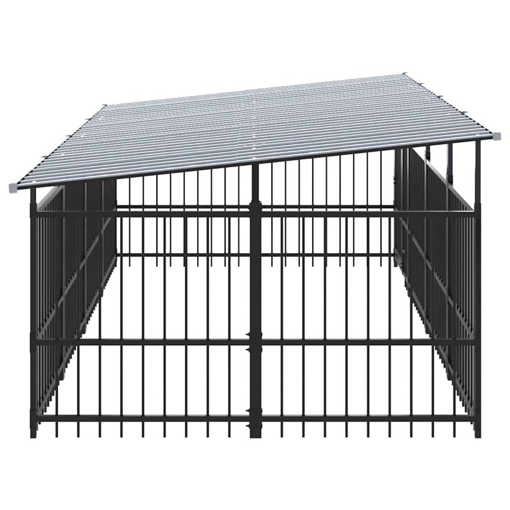 Vidaxl - Chenil d'extérieur avec toit pour chiens Acier 7,51 m² vidaXL 3124609 - Imagen 5