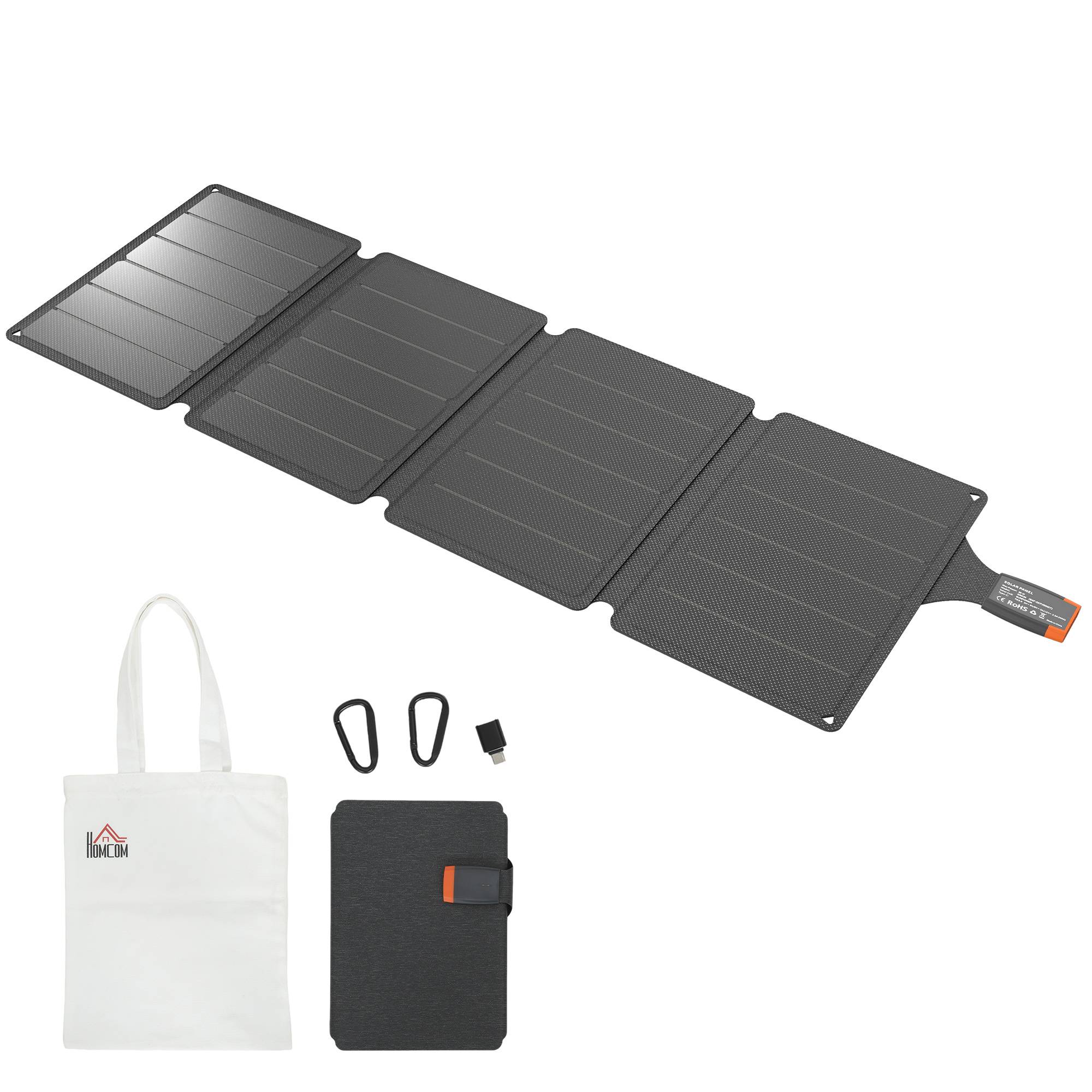 Chargeur solaire 36 W pliable avec connecteur Type-C, imperméable IP67 en ETFE, gris - Image 2