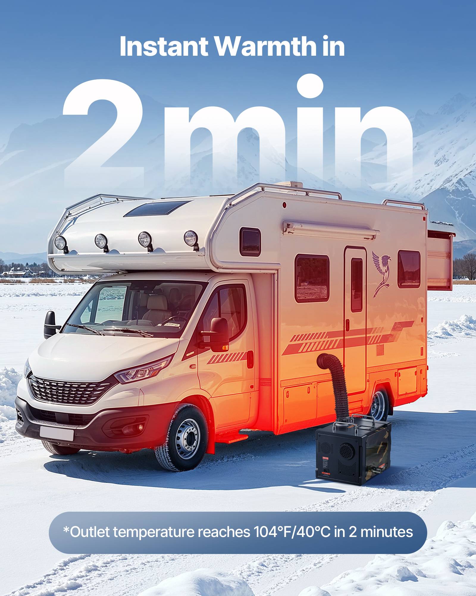 Vevor - VEVOR Chauffage diesel 8kW 12/24V, Bluetooth, télécom., LCD, réservoir 7L, camping-car - Image 3