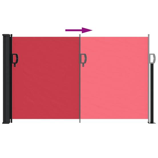 Store banne | Auvent latéral rétractable rouge 120x600 cm Maison Chic - Image 5