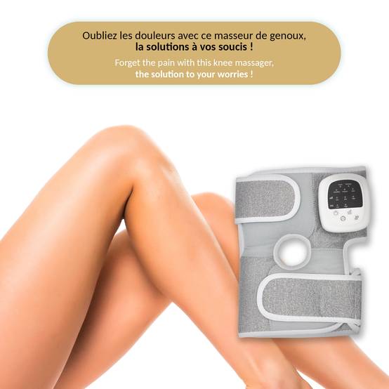 Fishtec - Masseur pressothérapie FISHTEC pour genoux et épaules, 3 modes, 3 intensités, chaleur 45°C, rechargeable, sans fil, soulage les douleurs - Image 8