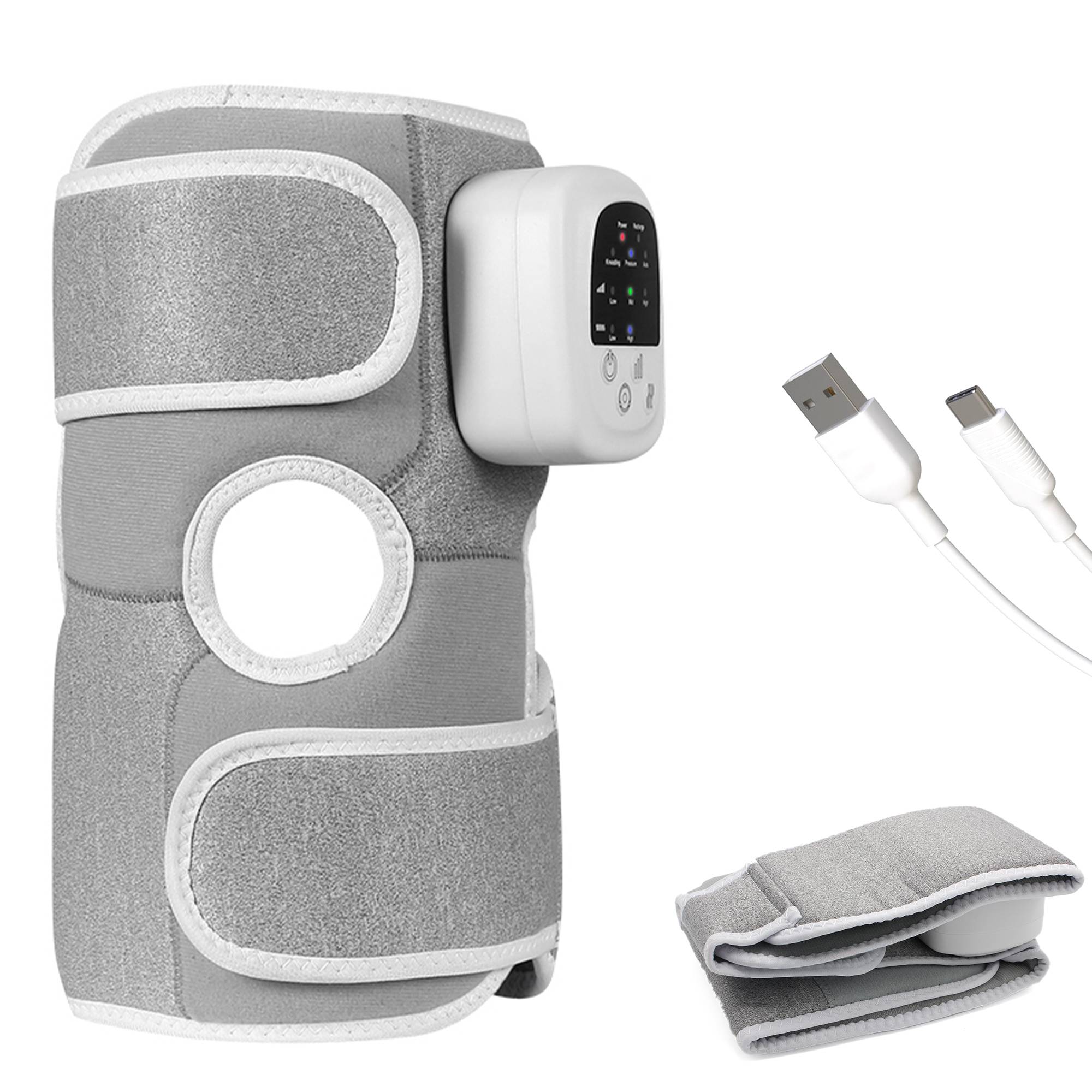 Fishtec - Masseur pressothérapie FISHTEC pour genoux et épaules, 3 modes, 3 intensités, chaleur 45°C, rechargeable, sans fil, soulage les douleurs - Image 1