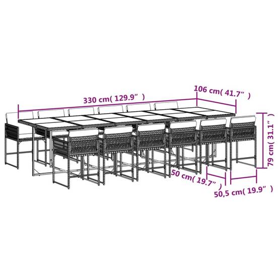 ComfortXL - Salon de Jardin Encastrable 12 Personnes en Résine Tressée Beige, Grande Table 330cm Plateau Verre, Gain de Place – ComfortXL Outdoor Living - Image 4