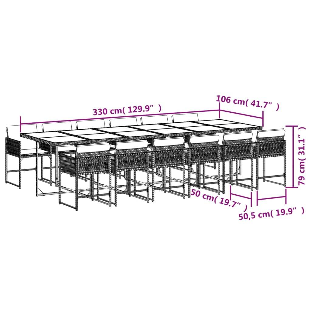 ComfortXL - Salon de Jardin Encastrable 12 Personnes en Résine Tressée Beige, Grande Table 330cm Plateau Verre, Gain de Place – ComfortXL Outdoor Living - Image 4