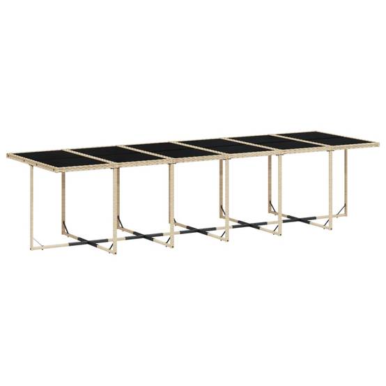 ComfortXL - Salon de Jardin Encastrable 12 Personnes en Résine Tressée Beige, Grande Table 330cm Plateau Verre, Gain de Place – ComfortXL Outdoor Living - Image 5