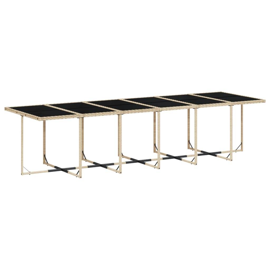 ComfortXL - Salon de Jardin Encastrable 12 Personnes en Résine Tressée Beige, Grande Table 330cm Plateau Verre, Gain de Place – ComfortXL Outdoor Living - Image 5