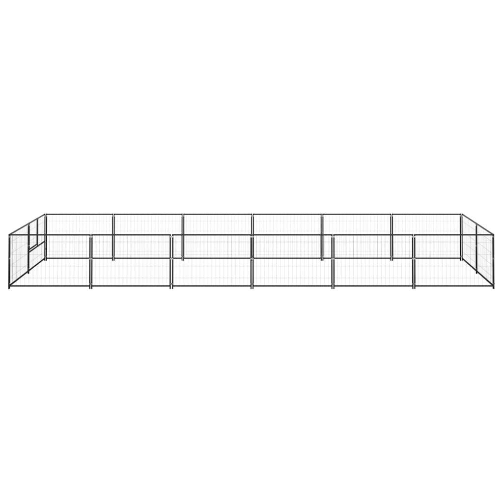 Helloshop26 - Chenil extérieur cage enclos parc animaux chien noir 12 m² acier - Imagen 3