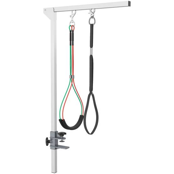 ComfortXL - Bras de toilettage aluminium inox 36 x 8 x 74 cm pour chiens réglable pliable avec sangles de maintien - Image 2