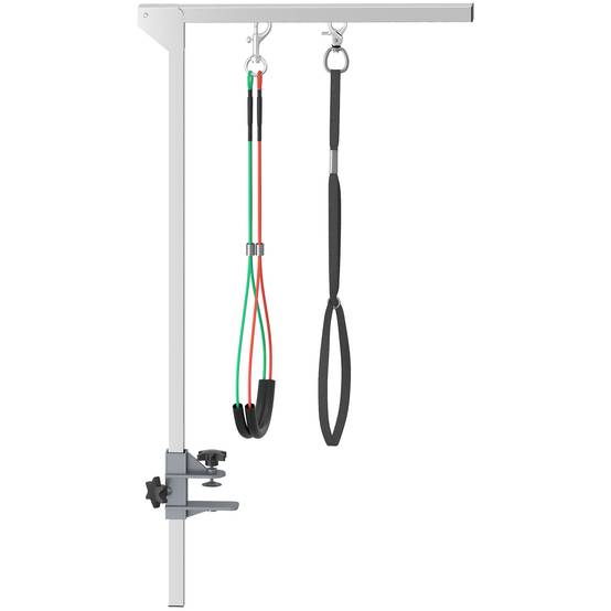 ComfortXL - Bras de toilettage aluminium inox 36 x 8 x 74 cm pour chiens réglable pliable avec sangles de maintien - Image 9