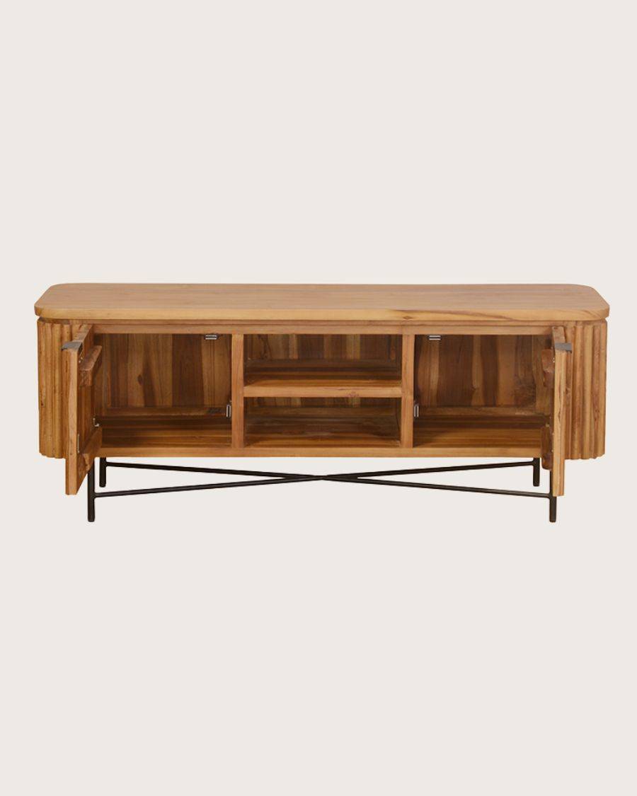 Opéra - Meuble  rétro en teck massif recyclé 140 cm - UNIQKA - Imagen 3