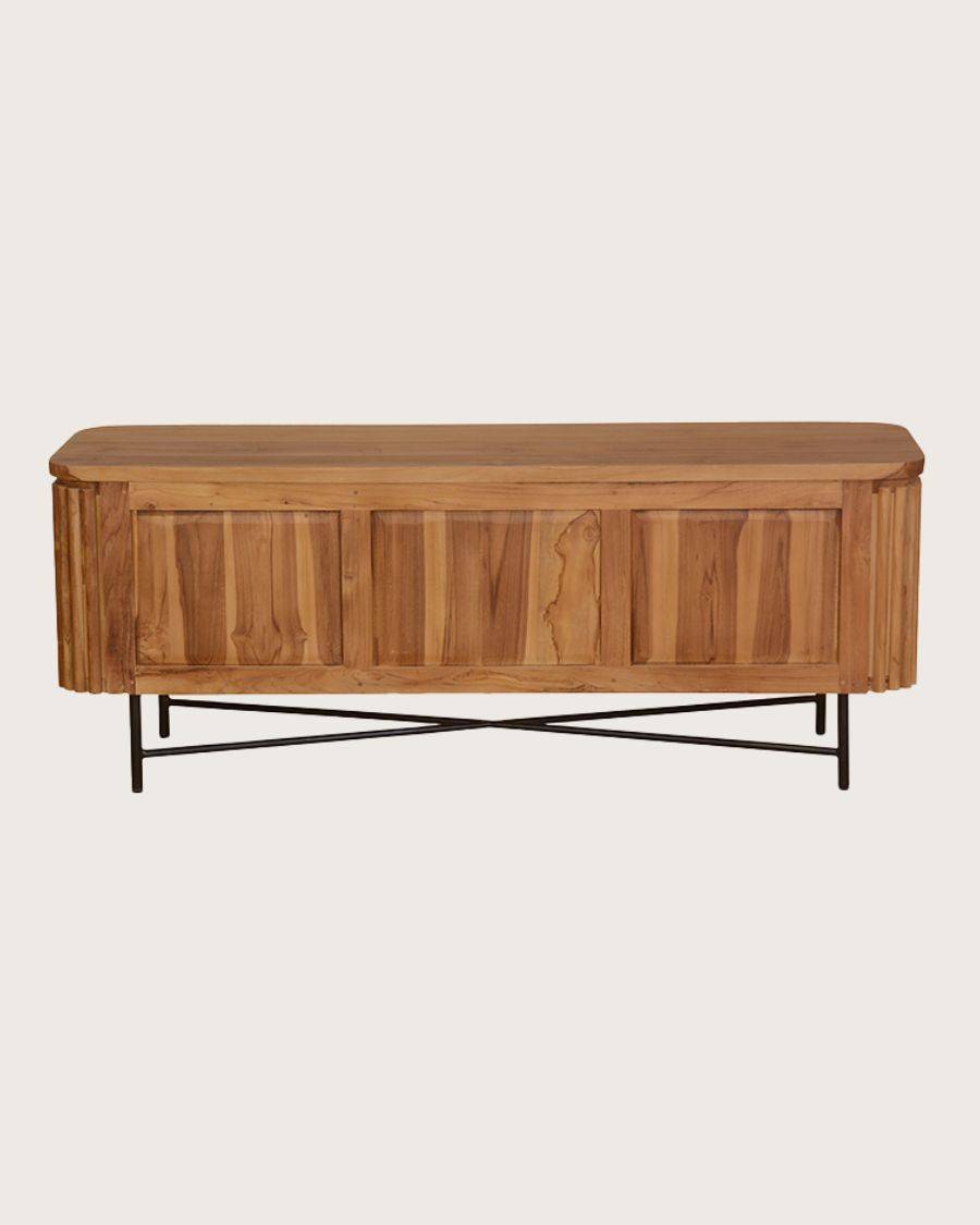 Opéra - Meuble  rétro en teck massif recyclé 140 cm - UNIQKA - Imagen 6