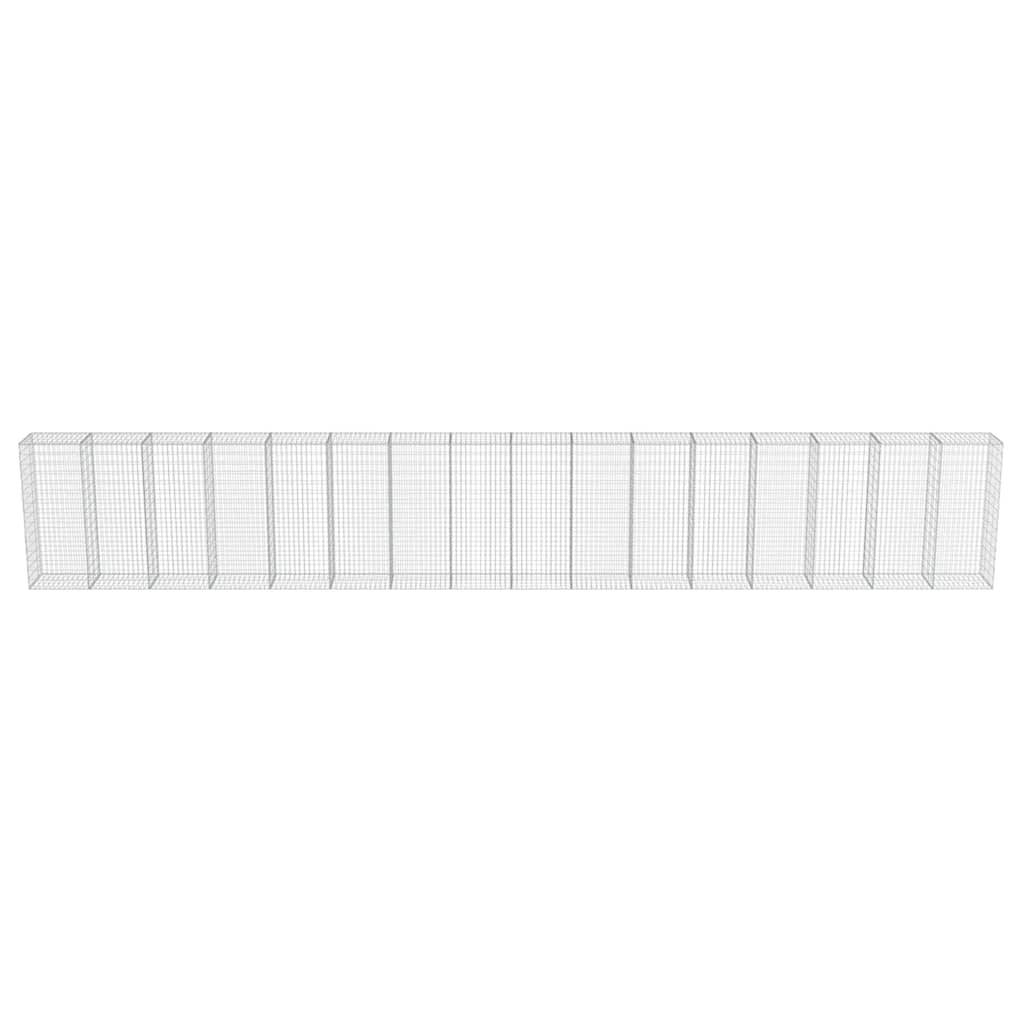 Mur à gabion avec couvercles Acier galvanisé Argenté 900 x 50 x 150 cm - PANGIVO - Image 5