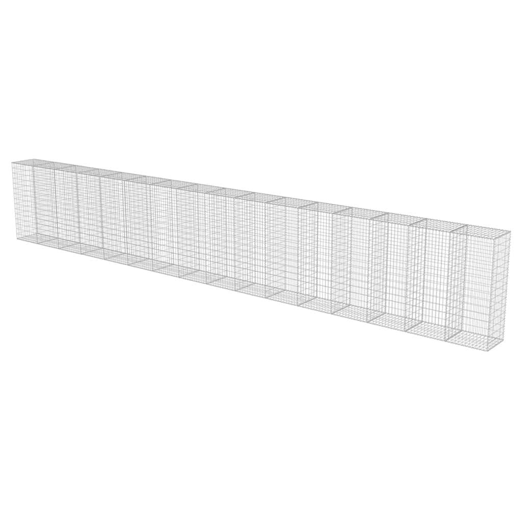 Mur à gabion avec couvercles Acier galvanisé Argenté 900 x 50 x 150 cm - PANGIVO - Image 4