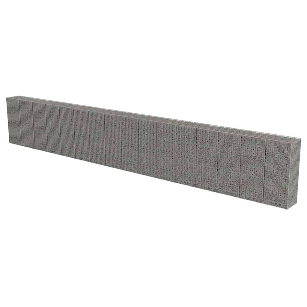 Mur à gabion avec couvercles Acier galvanisé Argenté 900 x 50 x 150 cm - PANGIVO - Image 2