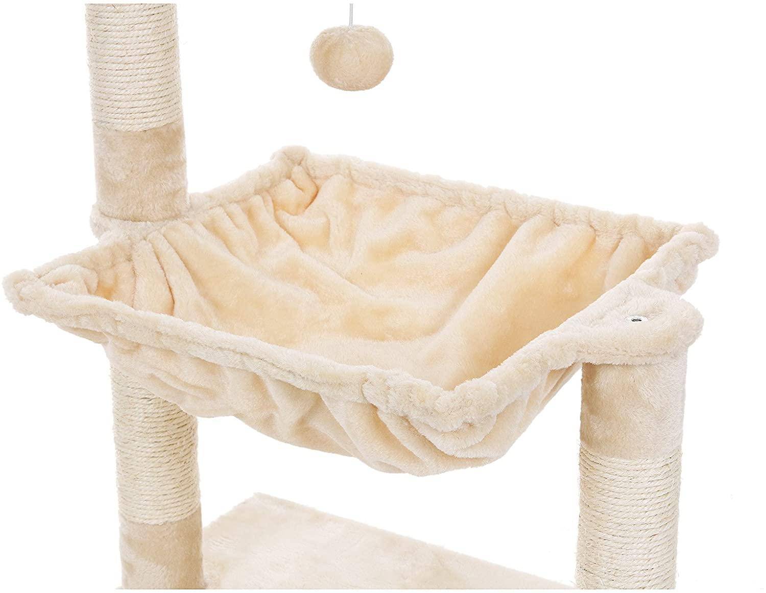 Helloshop26 - Arbre à chat griffoir niches colonnes renforcées 70 cm beige - Imagen 3