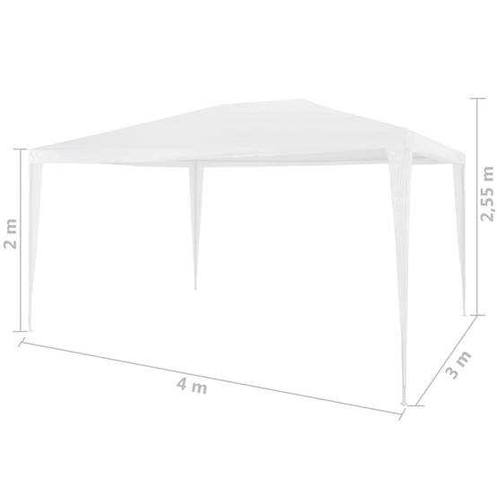 Tente de réception - Tonnelle de jardin - Barnum 3x4 m Blanc - MEUBLE PRO - Image 6