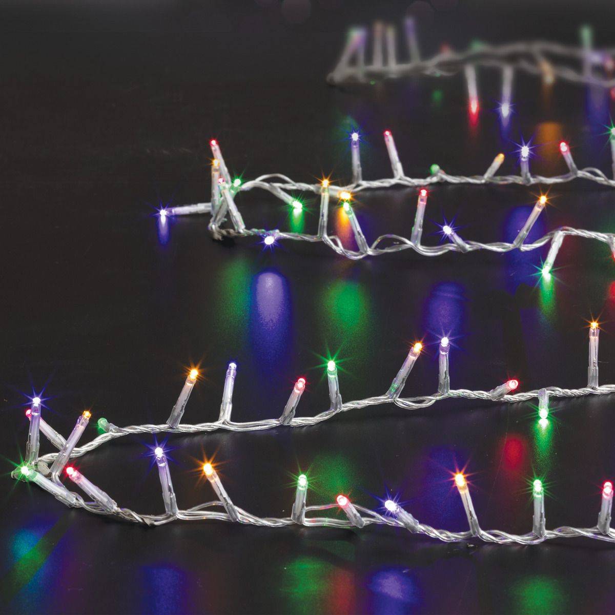 Fééric Lights & Christmas - Guirlande cluster lumineuse LED 50m extérieur multicolore fil transparent FEERIC LIGHTS & CHRISTMAS - Imagen 2