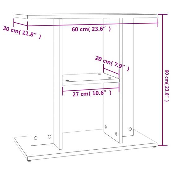 Meuble Aquarium Bois d'Ingénierie Support Rangement 60x30x60cm Chêne Fumé - ComfortXL Outdoor Living - Image 8