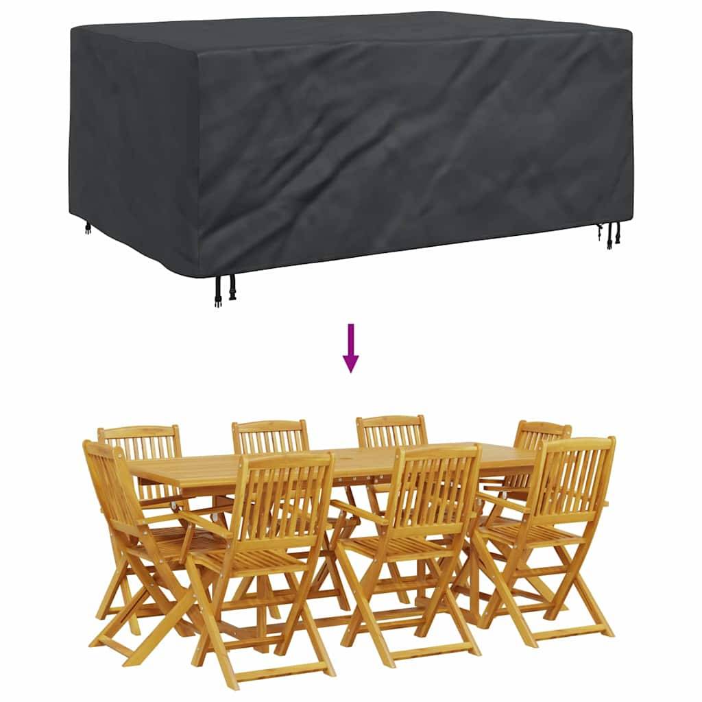 Housse pour table de jardin Tissu Oxford 210D Protection Pluie et Soleil pour Extérieur Noir 210x130x70 cm – ComfortXL Outdoor Living - Image 5