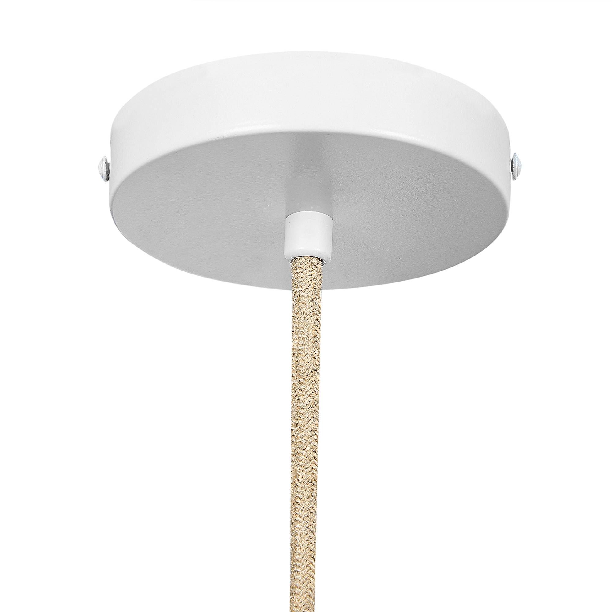 Beliani - Lampe suspension Tissu Beige LUYANO - 40x40x167- Beliani - Image 6