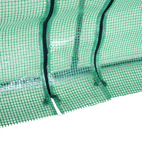 Mini Serre Châssis de Jardin Acier et Bâche PE 3 Fenêtres 270x90x90 cm Vert - ComfortXL Outdoor Living - Image 9