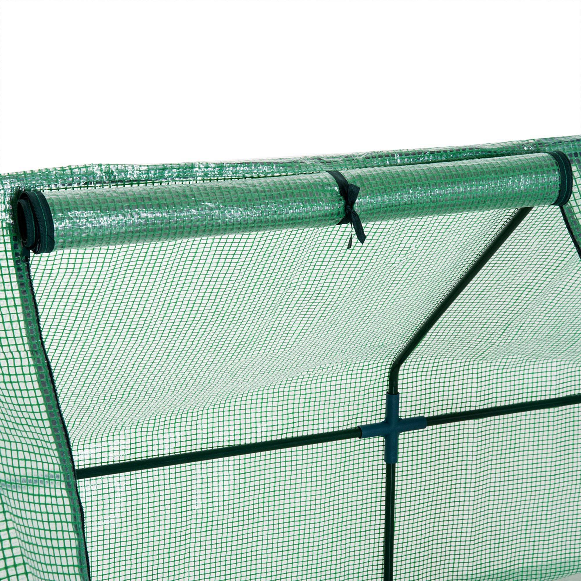 Mini Serre Châssis de Jardin Acier et Bâche PE 3 Fenêtres 270x90x90 cm Vert - ComfortXL Outdoor Living - Image 10