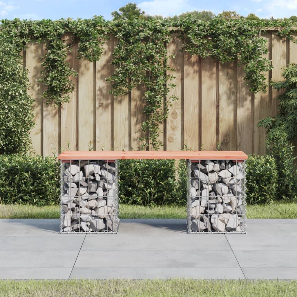 Maison Chic - Banc de jardin - Banc d'extérieur - Banquette design gabion 103x31x42cm bois massif de douglas - Imagen 2