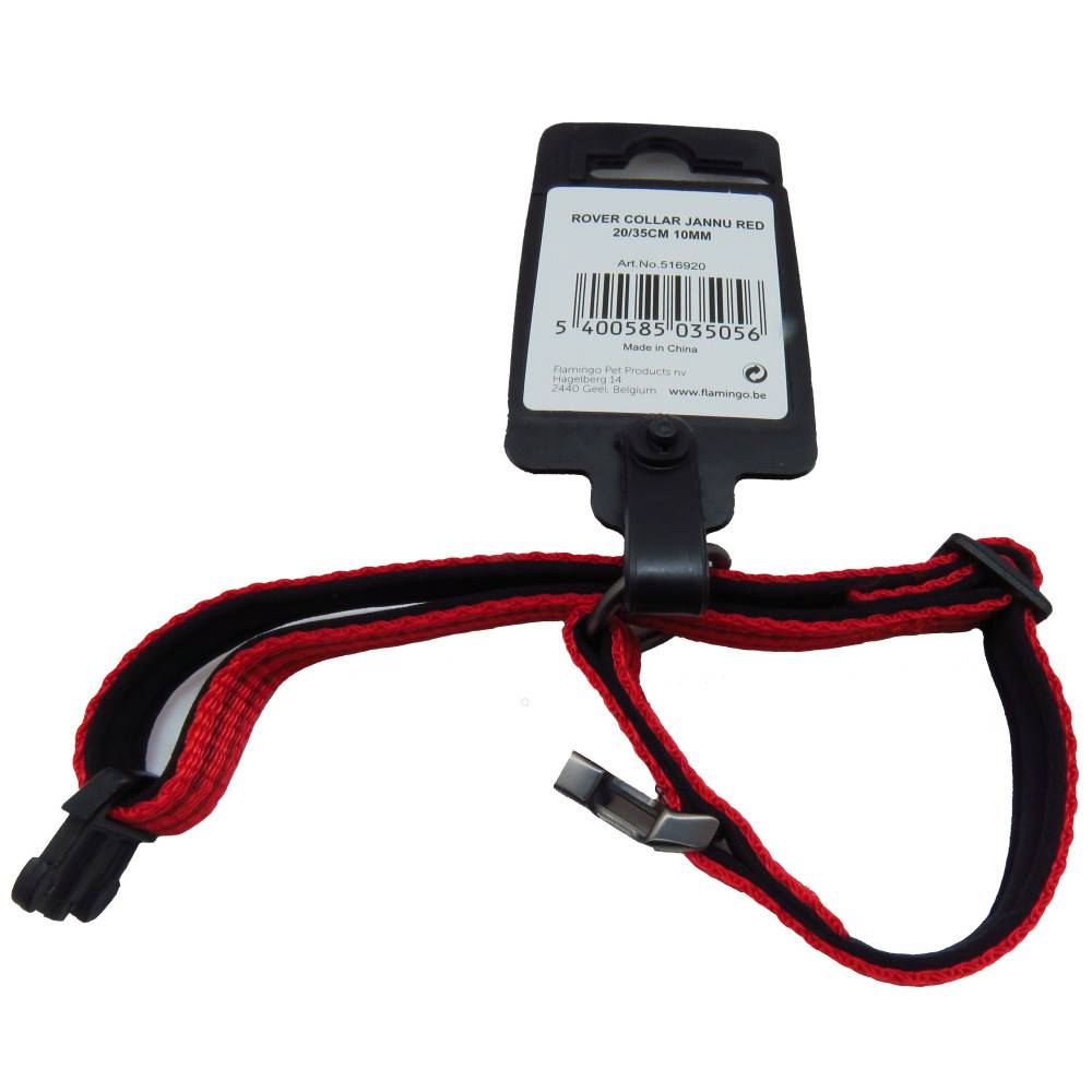 Flamingo - Collier Jannu rouge réglable de 20 à 35 cm 10 mm taille S pour chien - Imagen 4